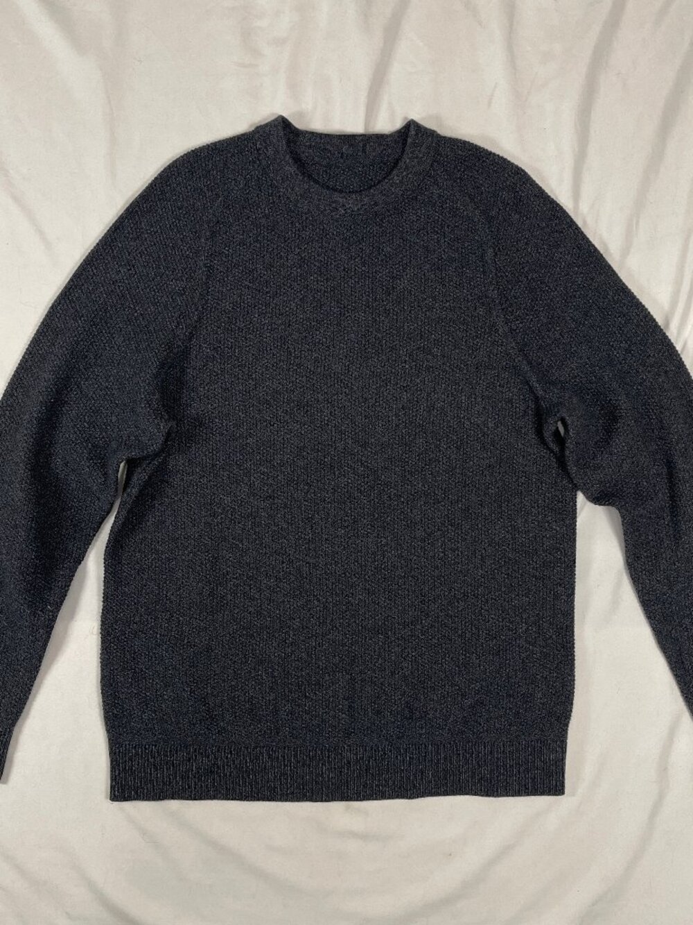 Lululemon Textured Knit Crewneck Sweater Men's Medium M Coolmax Heathered Black